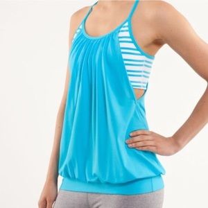 Lululemon Spry Blue No limits Top Sz 10 EUC